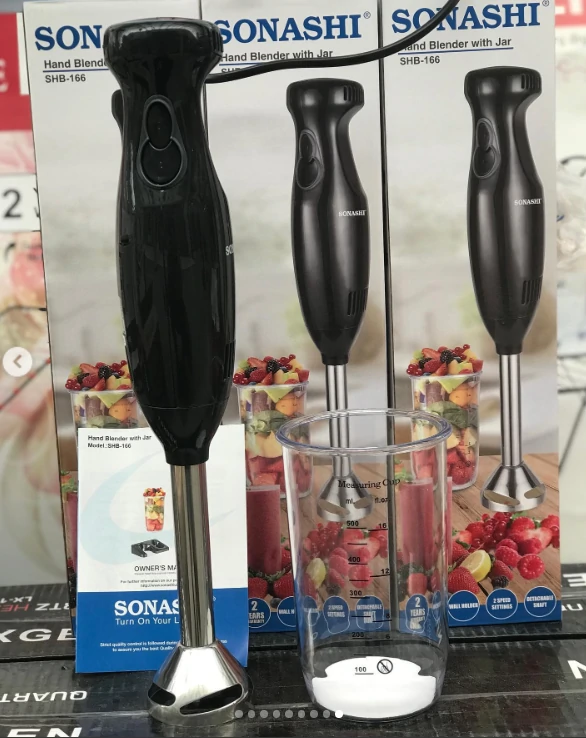هاند بلندر Sonashi ستانلس ستيل شفرات حادة  + كوب قياس