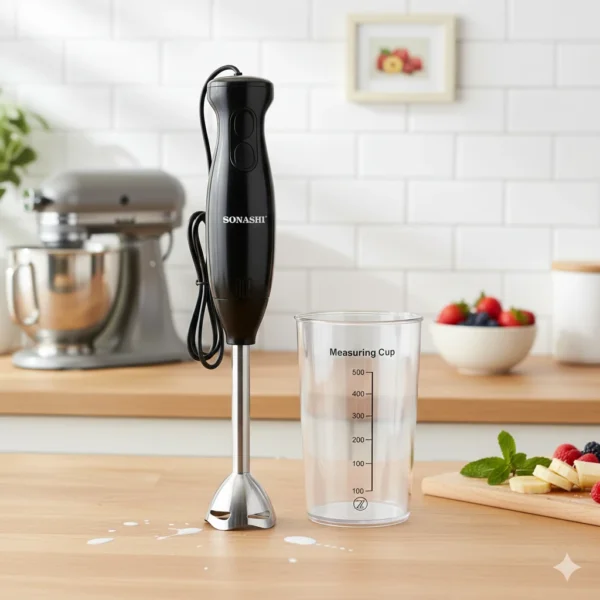 هاند بلندر Sonashi ستانلس ستيل شفرات حادة  + كوب قياس