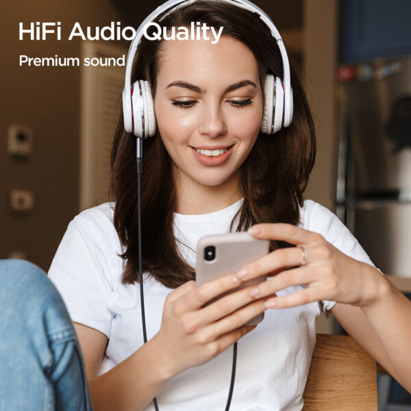 كابل AUX صوتي بنظام Audio-Transfer Series SY-A08 - طول 1.2 متر - لون أسود