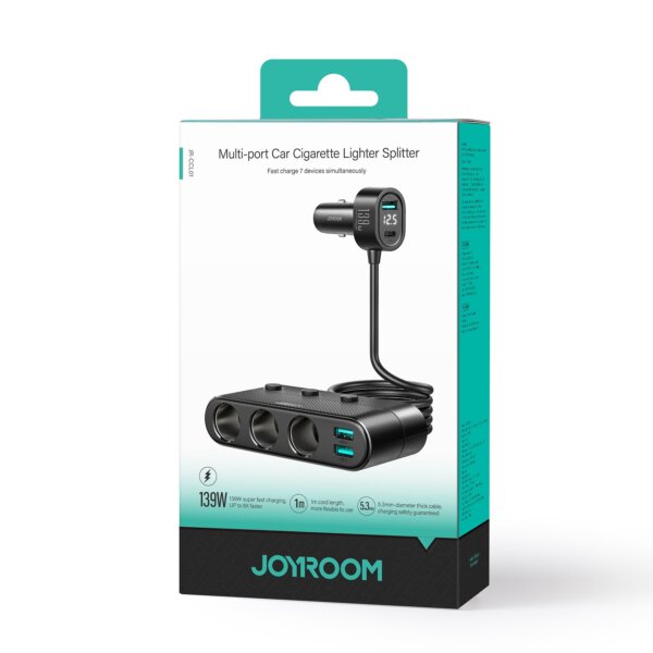 شاحن سيارة JR-CCL01 بقدرة 139 واط - أسود