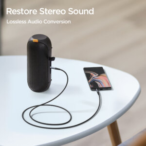 كابل AUX صوتي بنظام Audio-Transfer Series SY-A08 - طول 1.2 متر - لون أسود