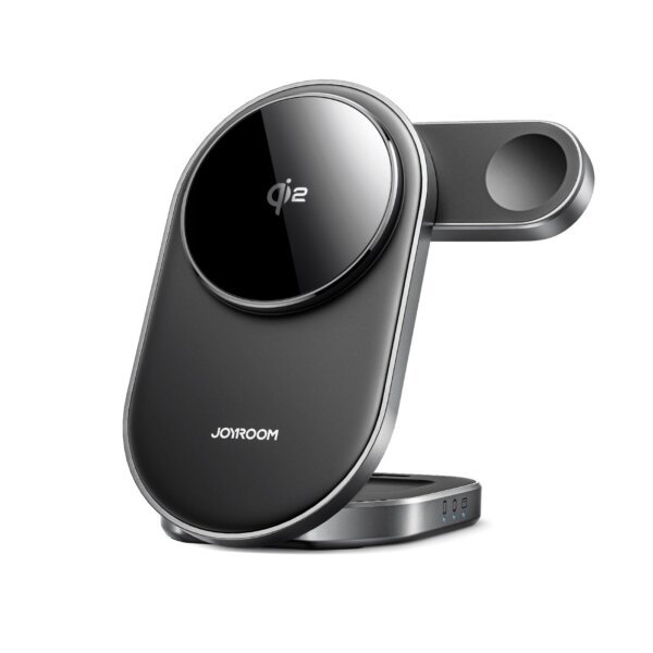 شاحن لاسلكي ثلاثي الوظائف JR-W17 بخاصية Magsafe – أسود