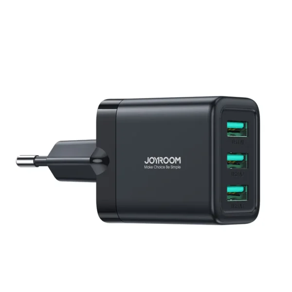 شاحن JR-TCN02 3 منافذ USB بقوة 3.4A – أسود (EU)