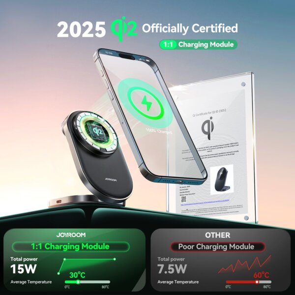 شاحن لاسلكي ثلاثي الوظائف JR-W17 بخاصية Magsafe – أسود