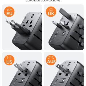 محول مسافر عالمي JR-TCW02 بقدرة 65 واط - أسود