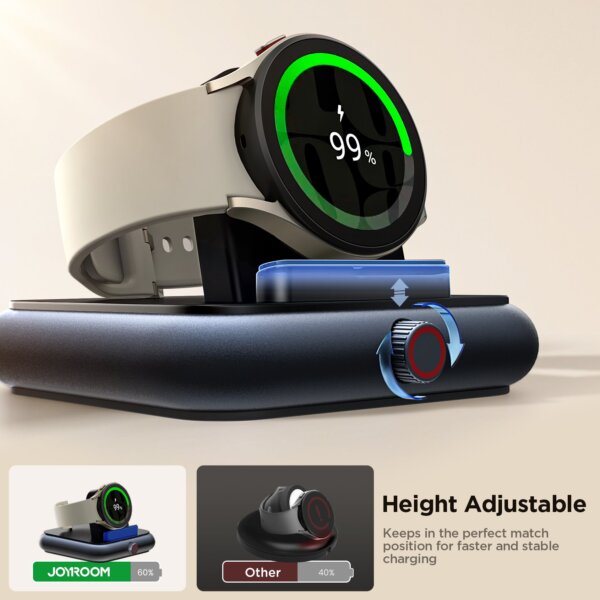 شاحن ساعة JR-WQW02 بلاسلكي لساعات سامسونج - أسود