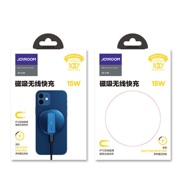 شاحن لاسلكي مغناطيسي بقوة 15 واط JR-A28 – أسود