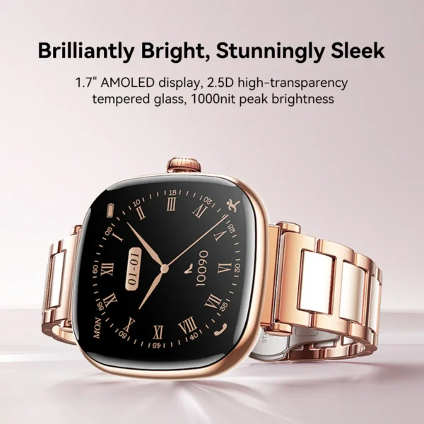 ساعة ذكية JR-FS1 – مكالمات، بلوتوث، شاشة AMOLED، مقاومة للماء