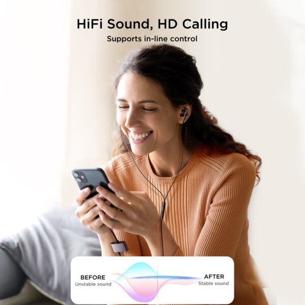 محول صوتي SY-L01 ثنائي الوظيفة من Lightning إلى 3.5mm + Lightning – أسود