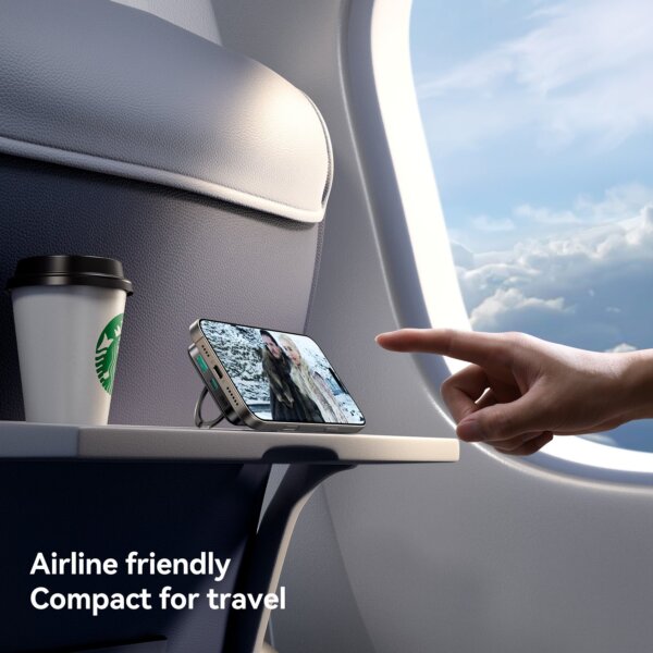 شاحن JR-PBM12 بقوة 22.5 واط مع حامل مغناطيسي 10000 مللي أمبير - أسود