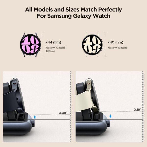 شاحن ساعة JR-WQW02 بلاسلكي لساعات سامسونج - أسود