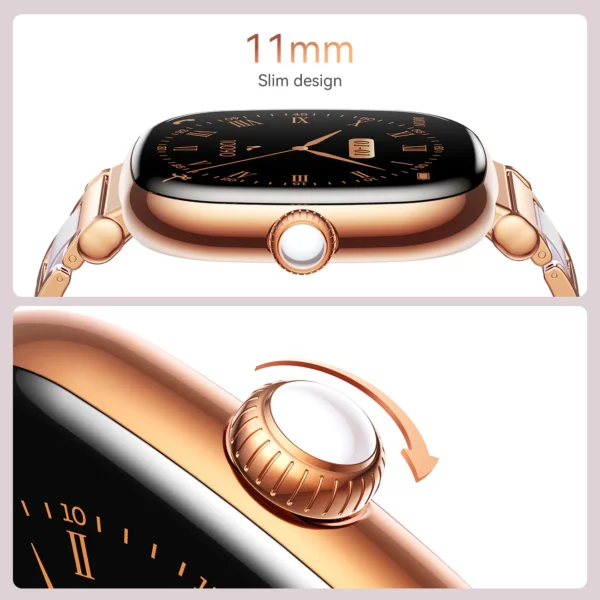 ساعة ذكية JR-FS1 – مكالمات، بلوتوث، شاشة AMOLED، مقاومة للماء