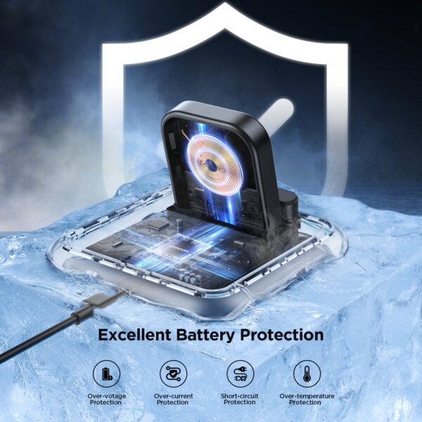 شاحن ساعة JR-WQW02 بلاسلكي لساعات سامسونج - أسود