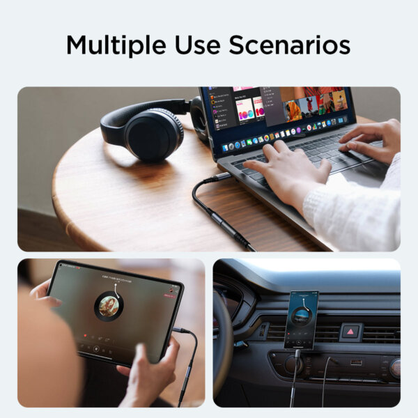 محول صوتي SY-C01 من نوع USB-C إلى 3.5mm – أسود