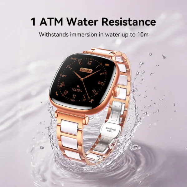 ساعة ذكية JR-FS1 – مكالمات، بلوتوث، شاشة AMOLED، مقاومة للماء