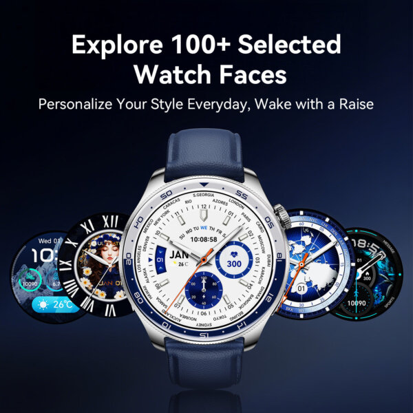 ساعة ذكية JR-FC3 كلاسيك بذاكرة 128 ميجابايت وشاشة AMOLED بدقة 466*466