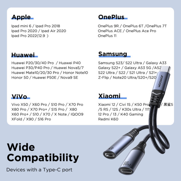 محول صوتي SY-C03 ثنائي الوظيفة لمنفذ USB-C وسماعة 3.5 مم - أسود