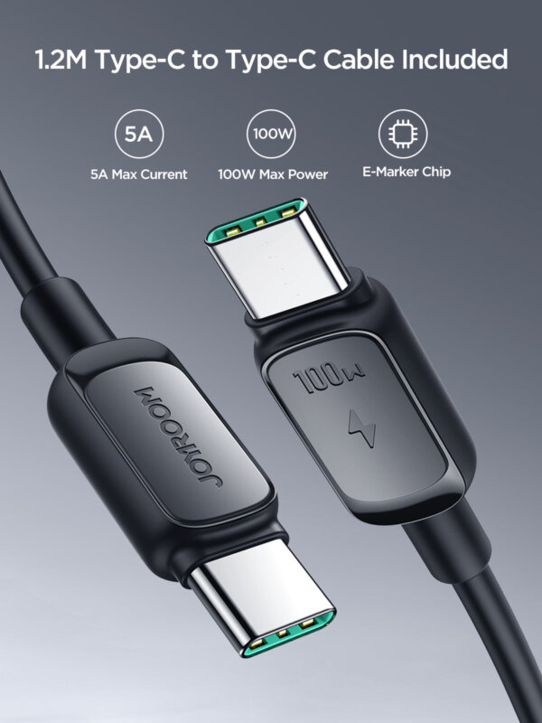 شاحن بورتابل 30W بقوة 30000mAh مع كابل USB إلى Type-C - أسود