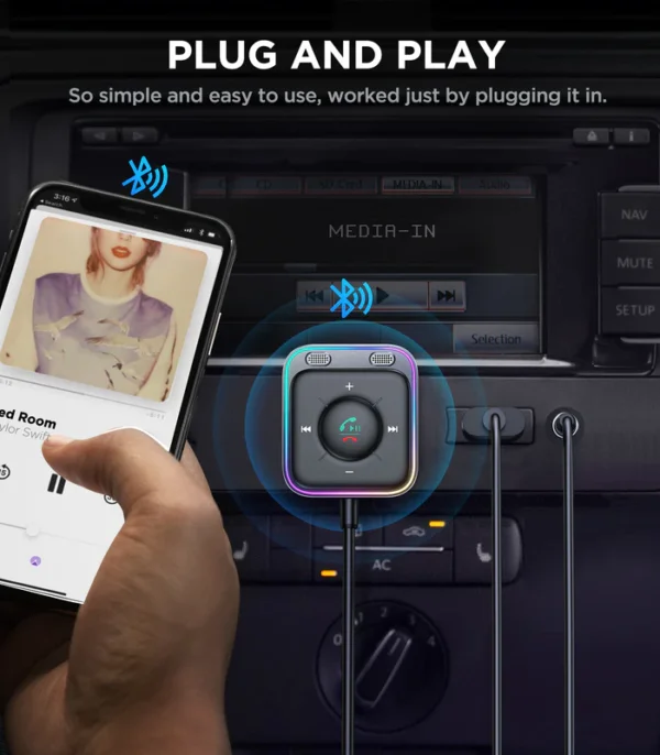 مستقبل لاسلكي JR-CB3 - دعم تقنية Bluetooth 5.3 واستقبال الصوت بسهولة