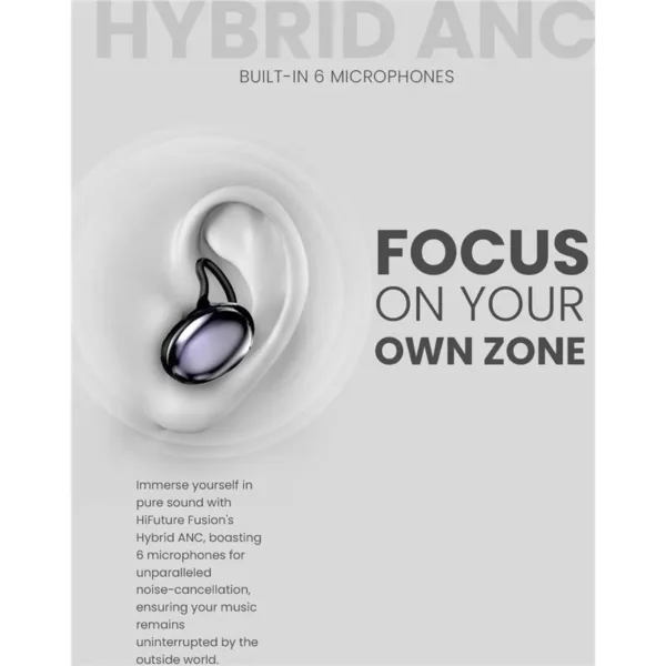 سماعات FUSION TWS مع إلغاء الضوضاء النشط – أسود وChampagne