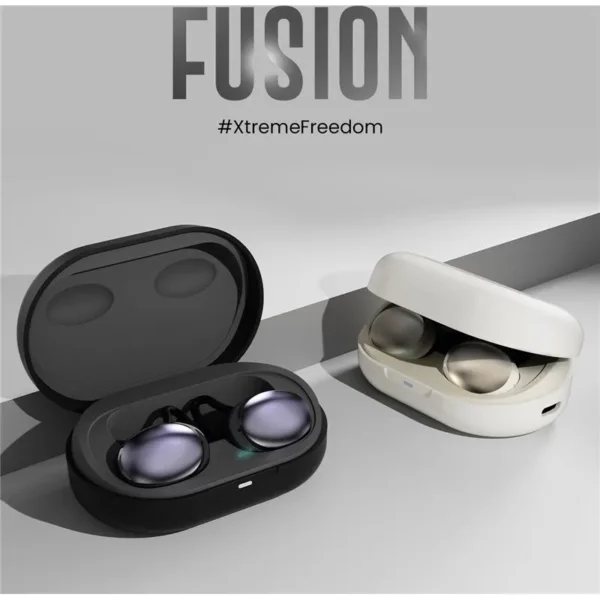 سماعات FUSION TWS مع إلغاء الضوضاء النشط – أسود وChampagne