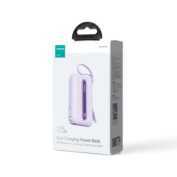 باور بانك JR-L012 Plus 20000mAh شحن سريع 22.5 واط – متعدد الألوان
