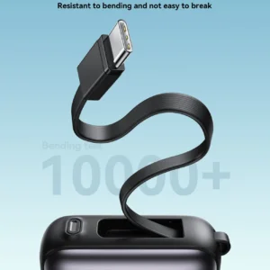 باور بنك JR-PBF27 10000mAh مع كابلين مضاعفين وشحن سريع 22.5W أسود