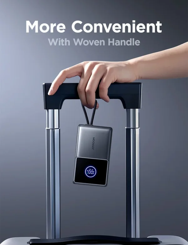 باور بانك JR-PR1 بسعة 10000mAh مع كابل ممتد 70 سم - أسود