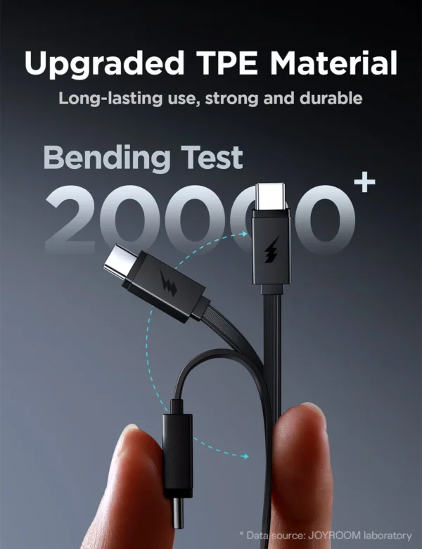 باور بانك JR-PR1 بسعة 10000mAh مع كابل ممتد 70 سم - أسود