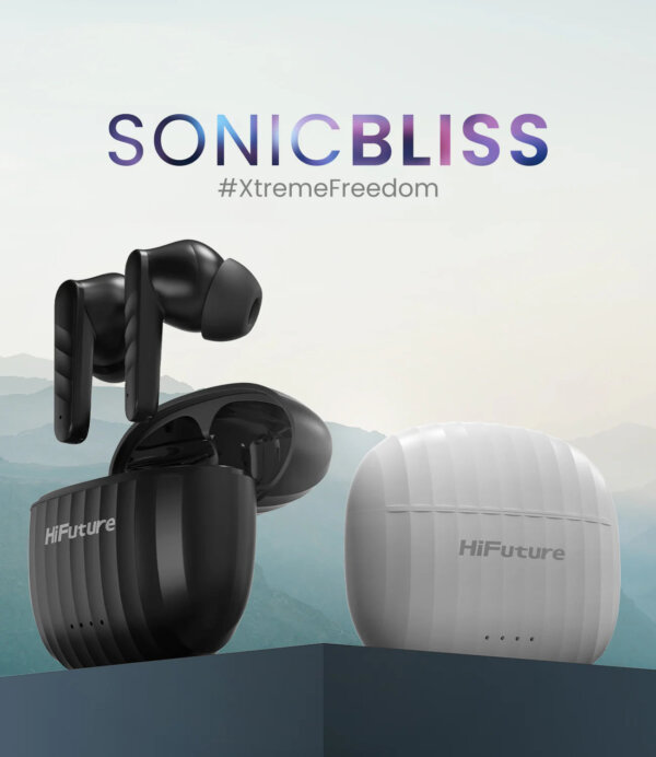 سماعات SonicBliss TWS – أسود وأبيض
