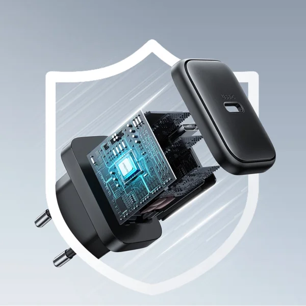 شاحن JR-TCF23 سريع 25 واط بموصل USB-C - أسود