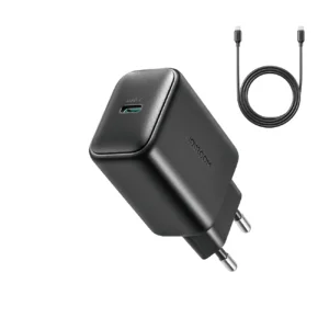 شاحن JR-TCF23 بقوة 25 واط مع كابل USB-C إلى C طوله 1 متر - بلاك