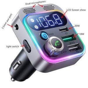 JOYROOM JR-CL16 48W Car Wireless FM Transmitter Bluetooth Car Charger Black