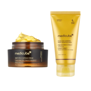 بكج Medicube ماسك ليلي + كريم فيتامين C لتفتيح البشرة ومعالجة التصبغات - منتجات كورية