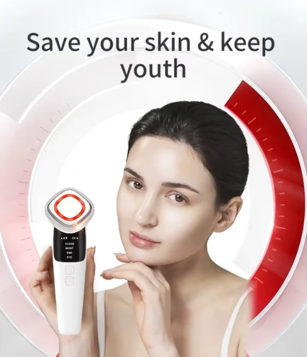 جهاز شدّ و تنظيف البشرة – بتقنية EMS و Microcurrent عناية متكاملة لتجديد البشرة