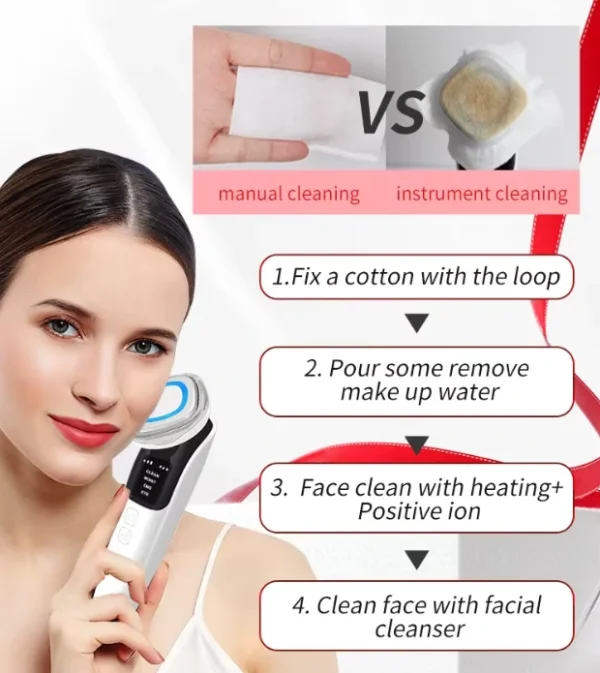 جهاز شدّ و تنظيف البشرة – بتقنية EMS و Microcurrent عناية متكاملة لتجديد البشرة