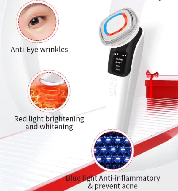 جهاز شدّ و تنظيف البشرة – بتقنية EMS و Microcurrent عناية متكاملة لتجديد البشرة