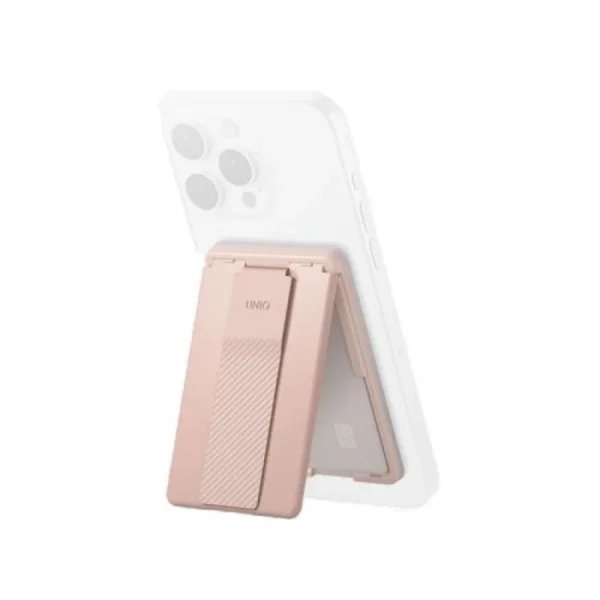 حامل بطاقات مغناطيسي UNIQ Heldro ID مع شريط قبضة وحامل مدمج