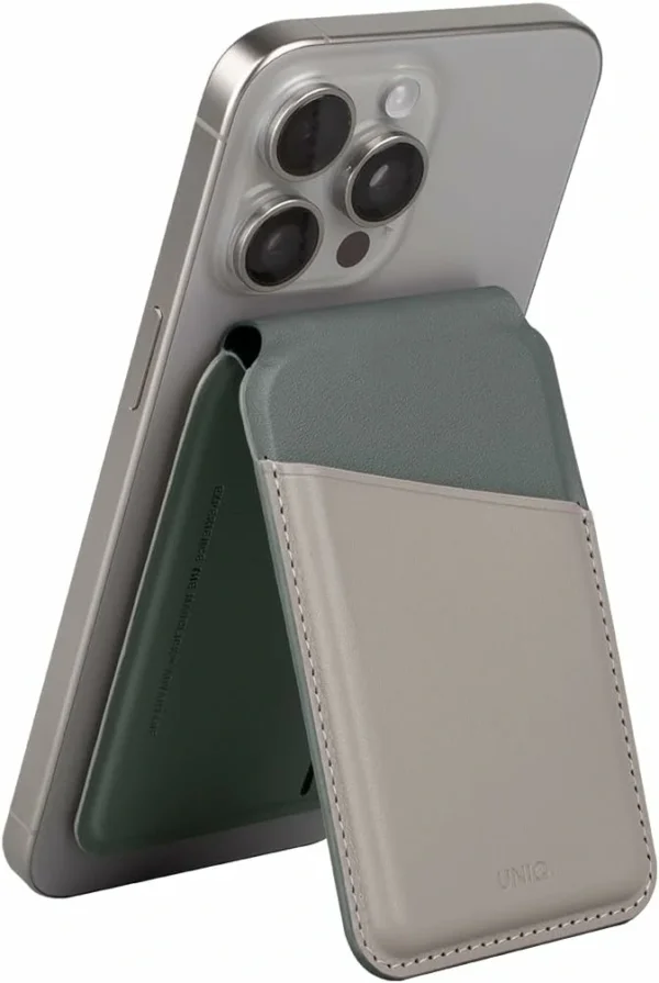 حامل بطاقات مغناطيسي UNIQ Lyden DS مع حامل وميزة الحماية RFID