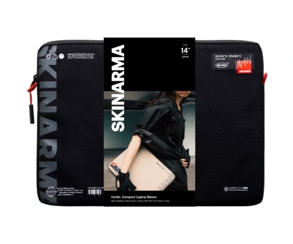 حقيبة لابتوب Skinarma Fardel 14 – تصميم نحيف مقاوم للماء – أسود