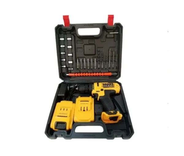 دريل كهربائي لاسلكي محمول مع بطاريتان