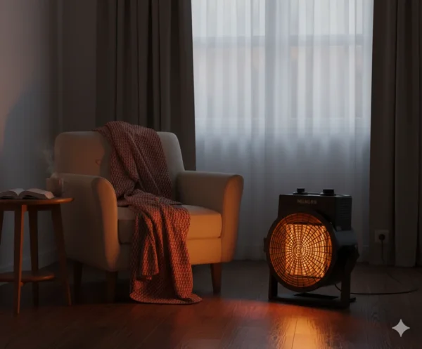 دفاية مروحة سيراميك MELNG بقوتي 1000/2000 واط – آمنة، محمولة وتدفئة سريعة