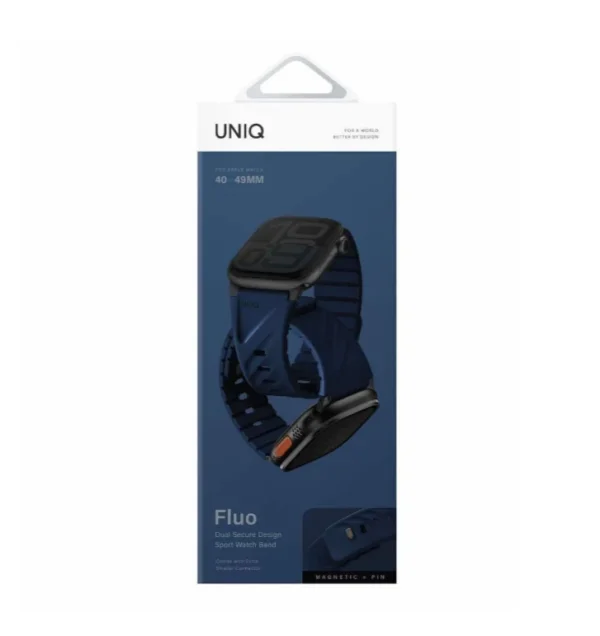 سوار ساعة Apple Watch مغناطيسي UNIQ FLUO من السيليكون – مريح ومقاوم للماء