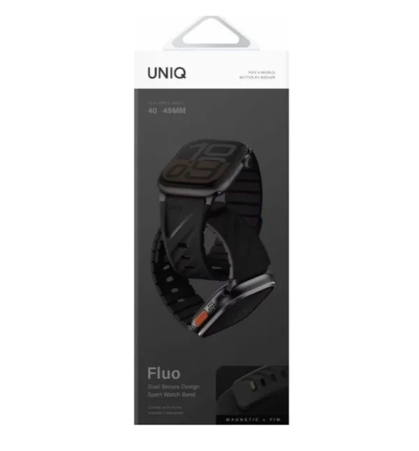 سوار ساعة Apple Watch مغناطيسي UNIQ FLUO من السيليكون – مريح ومقاوم للماء