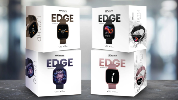 ساعة ذكية HiFuture EDGE بشاشة HD ومكالمات بلوتوث وإطار ألمنيوم فائق الخفة