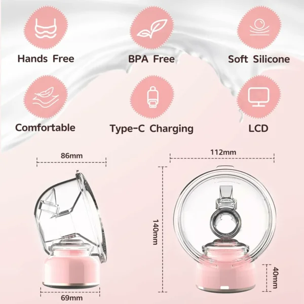 شفاط حليب ذكي قابل للارتداء بقوة شفط عالية و بطارية طويلة العمر
