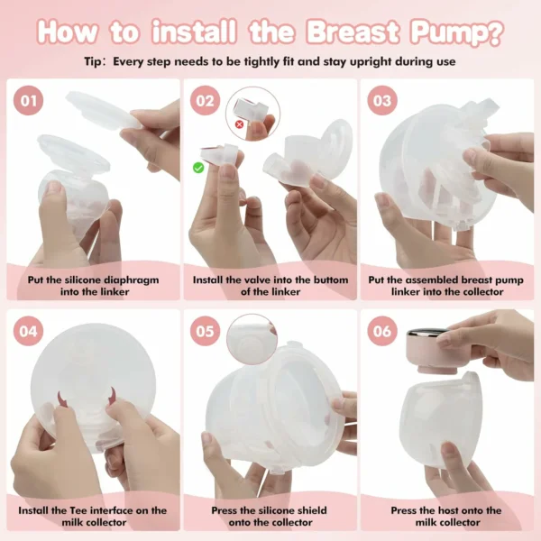 شفاط حليب ذكي قابل للارتداء بقوة شفط عالية و بطارية طويلة العمر