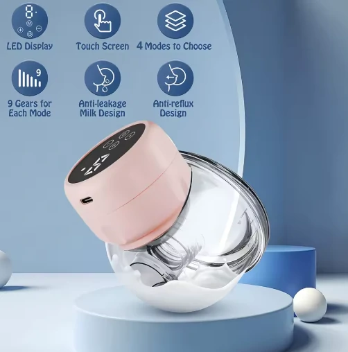 شفاط حليب كهربائي ذكي قابل للارتداء بقوة شفط عالية و تشغيل هادئ