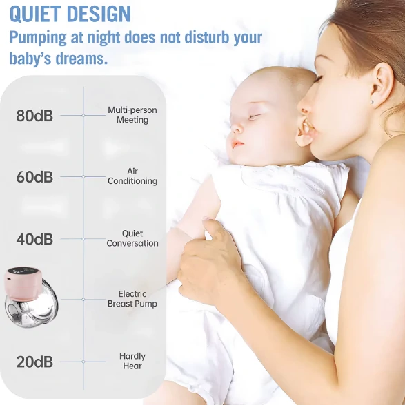 شفاط حليب كهربائي ذكي قابل للارتداء بقوة شفط عالية و تشغيل هادئ