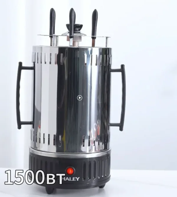 شواية عمودية سعة 6 اسياخ بقوة 1500 واط  مناسب للكباب، اللحوم والدجاج والخضار